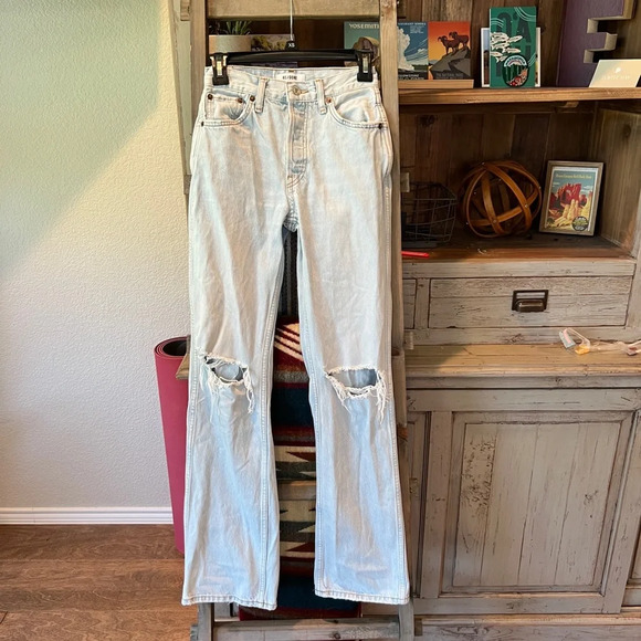 Re/Done Denim - Re/Done 90s high rise loose jeans in bleach destroy size 23